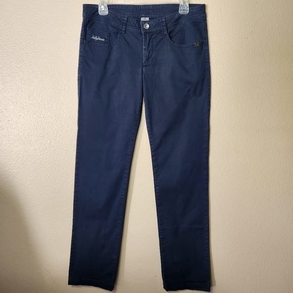 Helly Hansen Womens Navy Straight Leg Cotton Blend Twill 5 Pocket Pants-Size 30 - Picture 1 of 10
